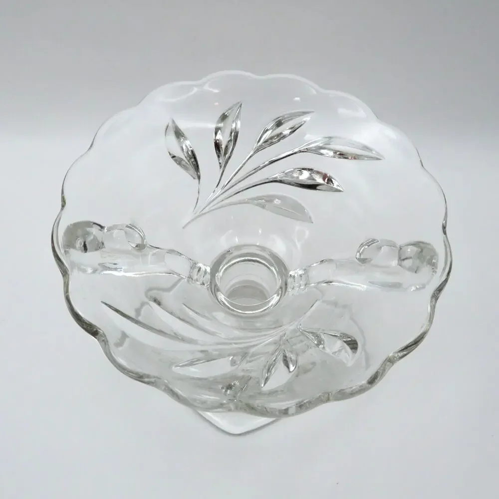 Vintage Indiana Glass Willow Clear Taper Candleholder Single Light Candlestick
